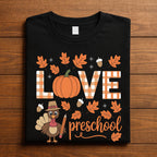 love Preschool halloween pumpkin shirt, cute pumpkin Preschool teacher Thanksgiving