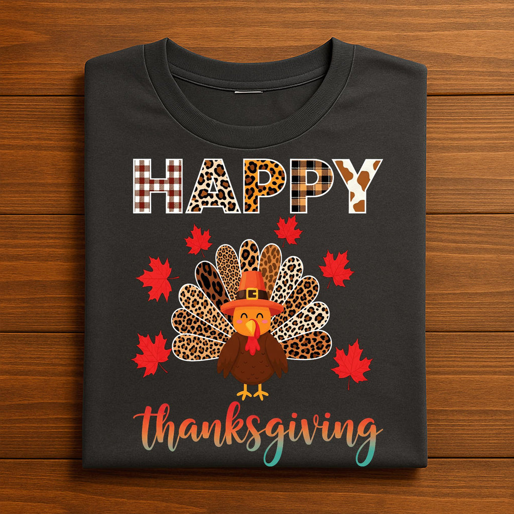 Blessed Thankful Happy Thanksgiving Shirt Autumn Pumpkin Turkey Fall Outfit Tee, Happy Thanksgiving Sweatshirt, Gift Thanksgiving Matching