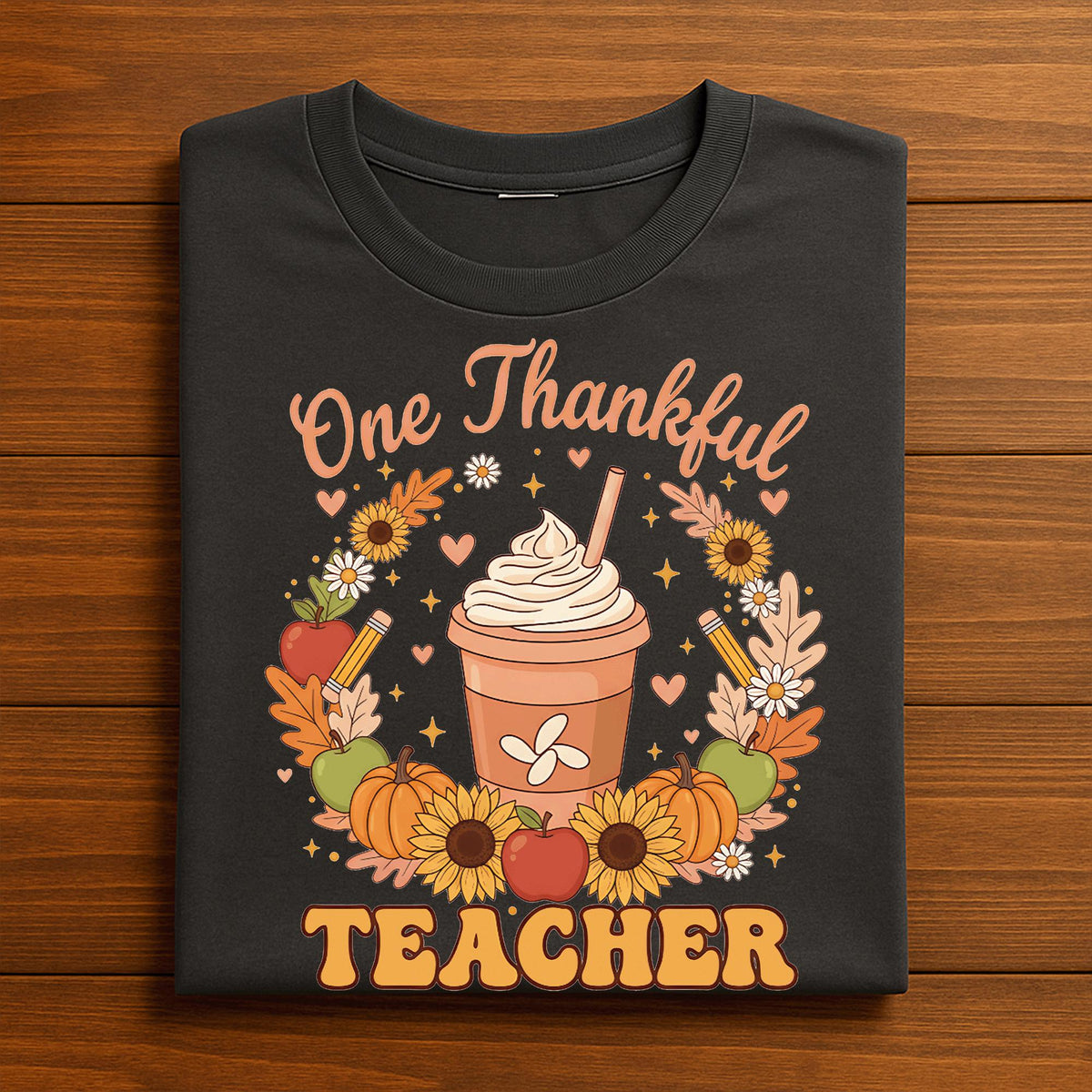 One Thankful Teacher Shirt, Thanksgiving Fall Teacher Pumpkin Shirt, Fall Teacher Autumn Outfit Tee, Gift Teacher Thanksgiving Sweatshirt
