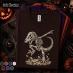 Dinosaur Skeleton Halloween Shirt, Dabbing T Rex Skeleton Tee, Funny Dino Top, Spooky Season Shirt, Paleontology Halloween Gift