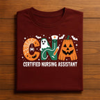 Spooky CNA Halloween Shirt Certified Nursing Assistant Tee, Cute Ghost Pumpkin
