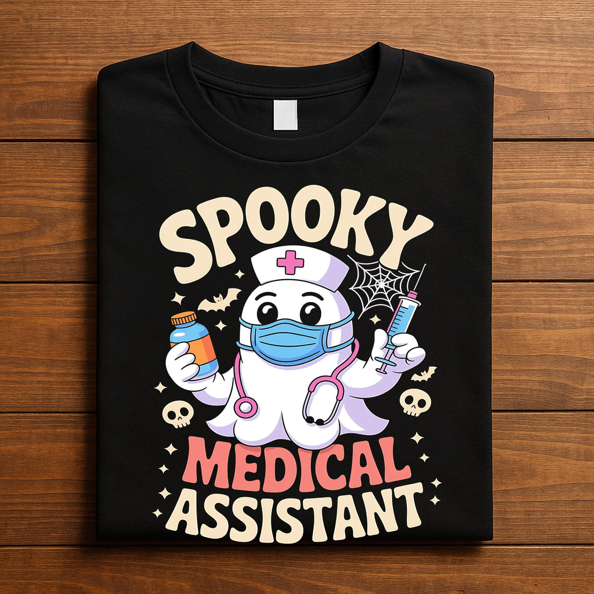Groovy Spooky Medical Assistant Shirt Funny Ghost Halloween Tee, Nurse Halloween Medical Shirt For Healthcare Workers And Assistants Gift