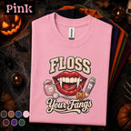 Floss Your Fangs Halloween Shirt, Vampire Dentist Tee, Dental Hygienist Gift, Spooky Dental Assistant Shirt, Dentist Halloween T-Shirt