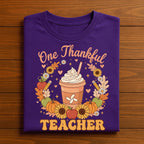 One Thankful Teacher Shirt, Thanksgiving Fall Teacher Pumpkin Shirt, Fall Teacher Autumn Outfit Tee, Gift Teacher Thanksgiving Sweatshirt