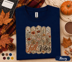 Fall Vibes Shirt, Rustic Autumn Floral Tee, Vintage Wildflower Fall Shirt, Cozy Harvest Season T-Shirt, Thanksgiving Gift for Women