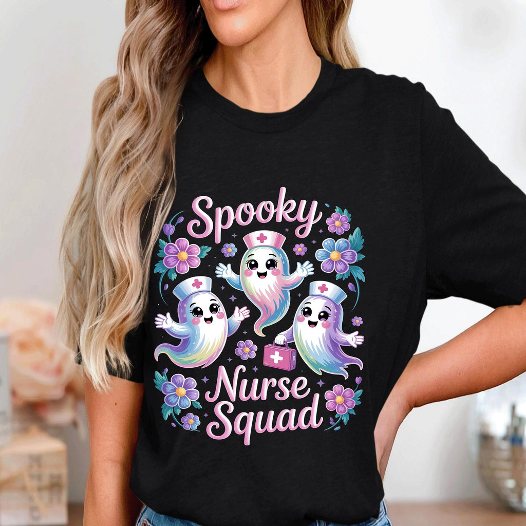 Spooky Nurse Squad Shirt Cute Ghosts Nurse Halloween Medical Team Tee Funny Spooky Season Costume Outfit For Nurses Doctors Sweatshirt