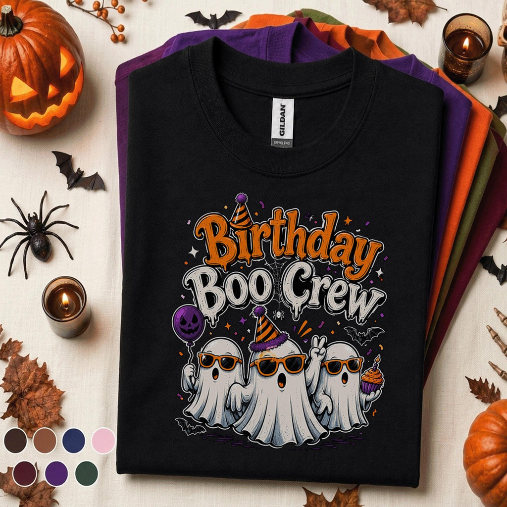 Birthday Boo Crew Halloween Shirt, Funny Ghost Birthday Party Tee