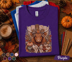 Highland Cow Fall Shirt, Cute Highland Cow Pumpkin Sweatshirt, Farmer Autumn Farmhouse Tee, Cozy Harvest Cow Gift, Western Fall Shirt Women