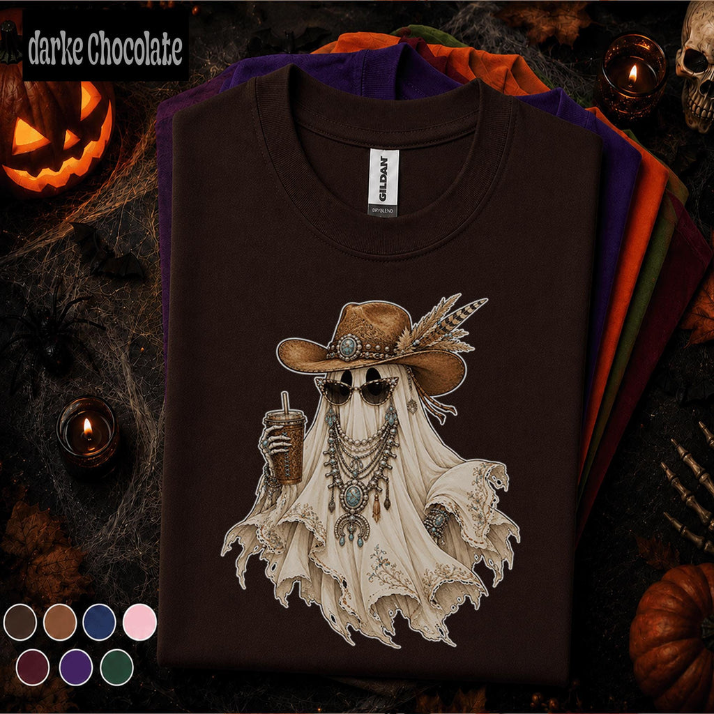 Western Ghost Halloween Shirt, Cowgirl Ghost Tee, Boho Spooky Season Shirt, Cowboy Halloween Tee, Cute Western Fall Outfit Gift