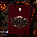 Nurse Halloween Shirt, Gothic Nurse Tee, Spooky Healthcare Worker Gift, Vintage Nursing T Shirt, Halloween Nurse Costume, ER Staff Tee