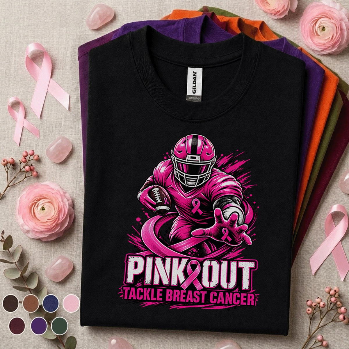 Breast Cancer Awareness Shirt, Pink Out Football Tee, Tackle Breast Cancer Shirt, Pink Ribbon Game Day Gift, October Support Shirt