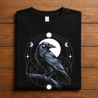 Raven Moon Phase Shirt, Gothic Crow Halloween Tee