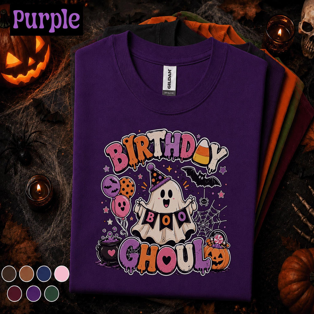 Birthday Ghoul Halloween Shirt, Cute Ghost Birthday Tee, Spooky Birthday Party Shirt, October Birthday Gift, Boo Ghost Halloween T-Shirt