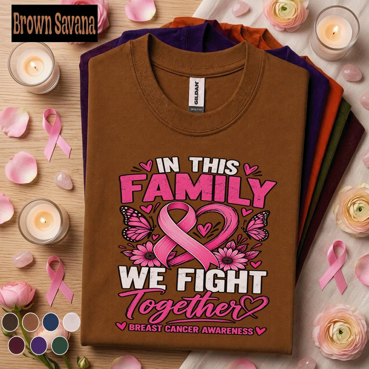Breast Cancer Awareness Shirt, In This Family We Fight Together Tee, Pink Ribbon Family Support Shirt, October Cancer Awareness Gift
