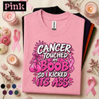 Breast Cancer Awareness Shirt, Cancer Touched My Boob Tee, Funny Pink Ribbon Survivor Shirt, Breast Cancer Fighter Gift for Women