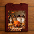 Thanksgiving Cats Dinner Feast Vintage Fall Men Women Kids, Funny Thanksgiving Cat Pilgrim Dinner Shirt