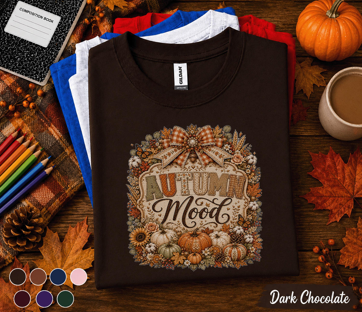 Autumn Mood Shirt Cozy Fall Pumpkin Tee Rustic Thanksgiving Shirt Cute Autumn Aesthetic Sweatshirt Harvest Season Gift for Women