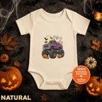 Purple Monster Truck Halloween Baby Bodysuit, Ghost Pumpkin Infant Onesie