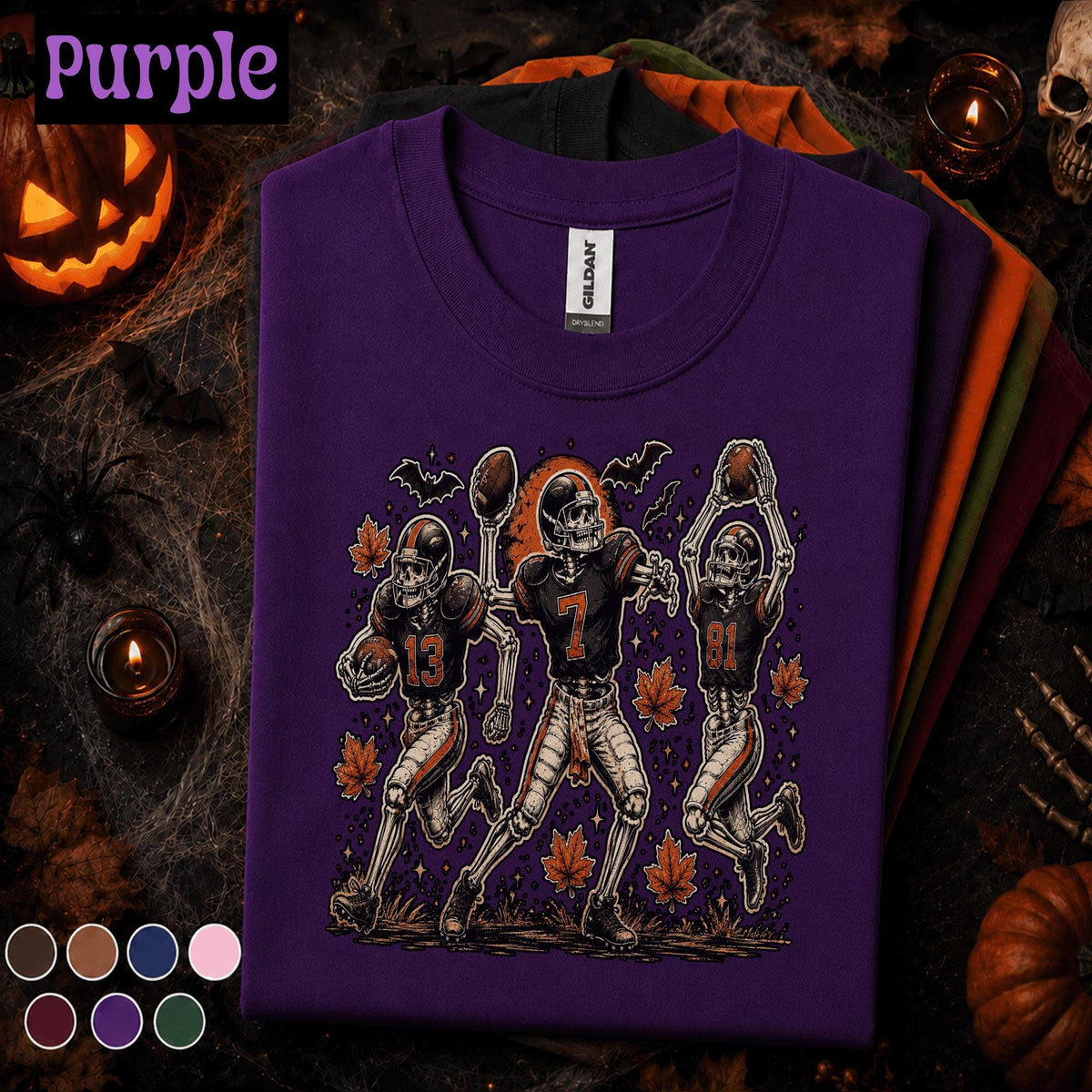 Skeleton Football Halloween Shirt, Spooky Football Team Tee, Vintage Game Day T Shirt, Fall Sports, Halloween Gift for Football Fans