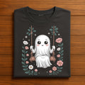 Cute Ghost Swing Shirt, Floral Spooky Halloween Spirit Tee