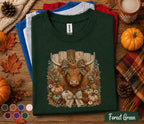 Highland Cow Fall Shirt, Cute Highland Cow Pumpkin Sweatshirt, Farmer Autumn Farmhouse Tee, Cozy Harvest Cow Gift, Western Fall Shirt Women
