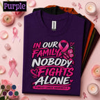 Breast Cancer Awareness Shirt, Nobody Fights Alone Family Tee, Pink Ribbon Butterfly Shirt, Support Squad Gift for Women Pink October
