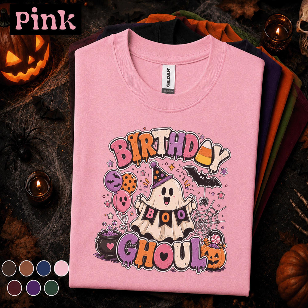 Birthday Ghoul Halloween Shirt, Cute Ghost Birthday Tee, Spooky Birthday Party Shirt, October Birthday Gift, Boo Ghost Halloween T-Shirt