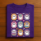 Kawaii Ghost Reading Books Shirt, Teacher Librarian Halloween Gift