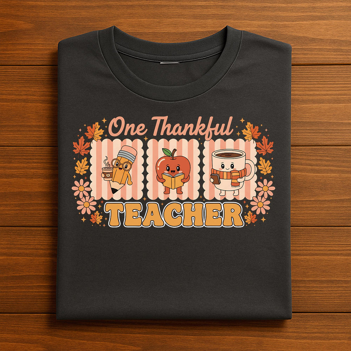 Thanksgiving Teach Fall Outfit Teacher Autumn Pumpkin Classroom Shirt, One Thankful Teacher shirt, Gift Teacher Thanksgiving Sweatshirt