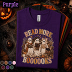 Read More Boooooks Halloween Shirt, Cute Reading Ghost Teacher Tee, Book Lover Spooky Season Shirt, Cozy Fall Librarian Gift Tee
