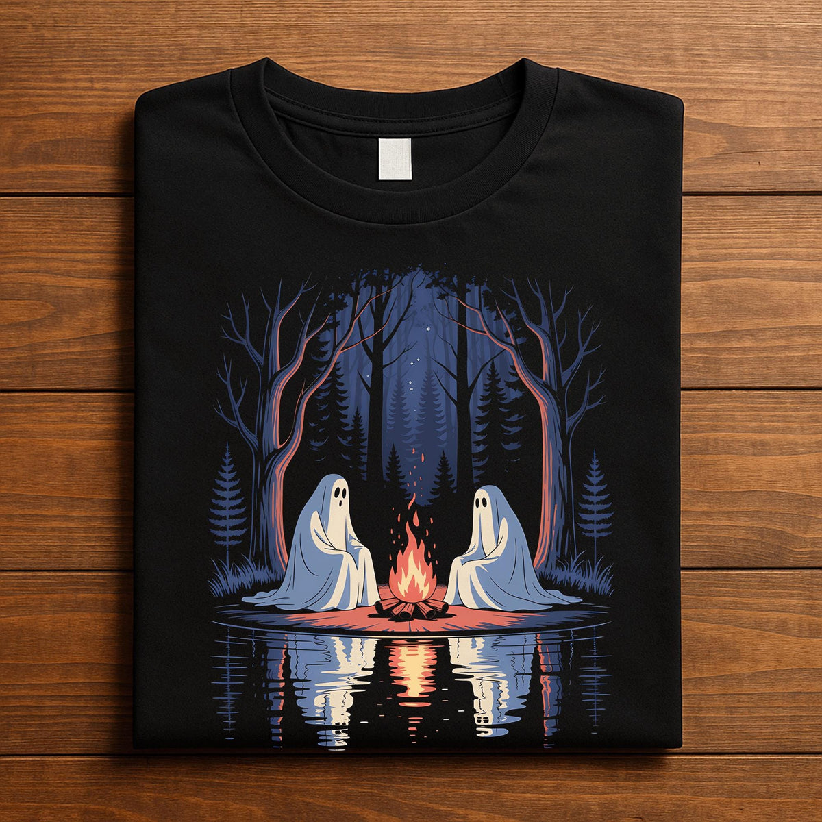 Ghosts Campfire Shirt, Cozy Spooky Halloween Tee