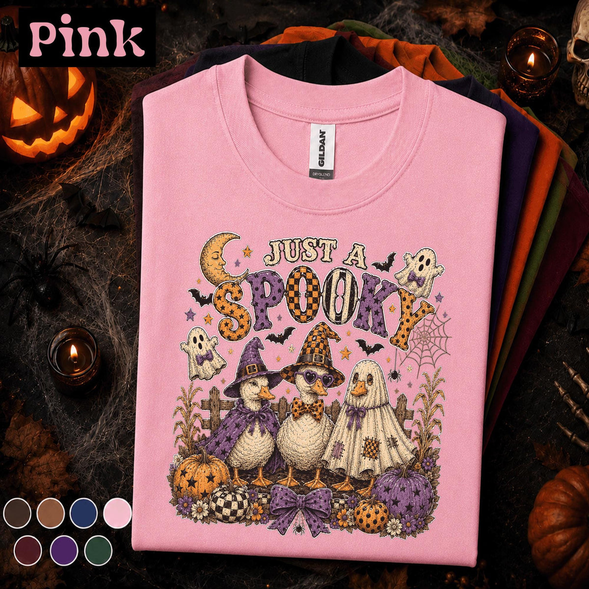 Just A Spooky Goose Halloween Shirt, Witch Goose Tee, Funny Ghost Duck Tshirt, Cute Pumpkin Costume Tee, Spooky Season Gift
