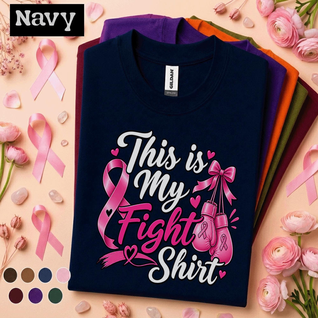 This Is My Fight Breast Cancer Awareness Shirt, Pink Ribbon Boxing Gloves Tee, Warrior Fighter Support Gift, Pink October Shirt for Women
