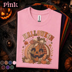 Halloween Patchwork Pumpkin Shirt, Cute Jack O Lantern Tee, Rustic Fall Shirt, Vintage Pumpkin Tee, Spooky Season Gift for Women