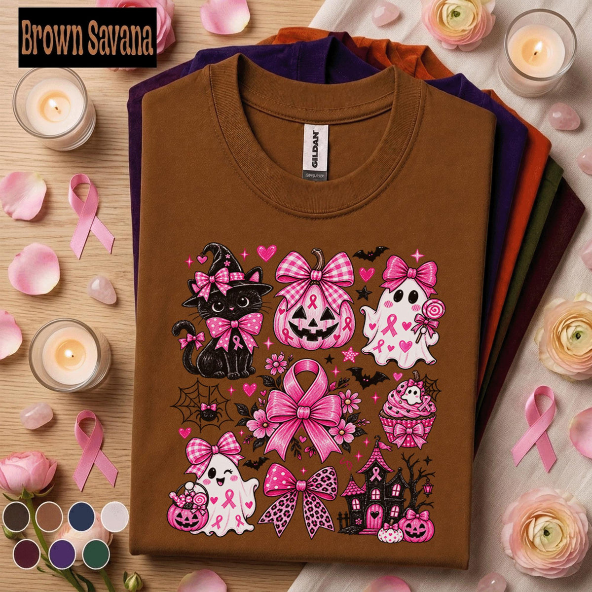 Breast Cancer Awareness Shirt, Pink Halloween Shirt, Pink Ribbon Ghost Tee, Spooky Season Pink Out Shirt, October Awareness Gift Women