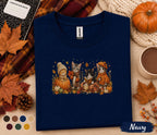 Cute Fall Cats Shirt, Autumn Kitten Pumpkin Tee, Cozy Thanksgiving Cat Lover Gift, Pumpkin Spice Season Unisex T-Shirt