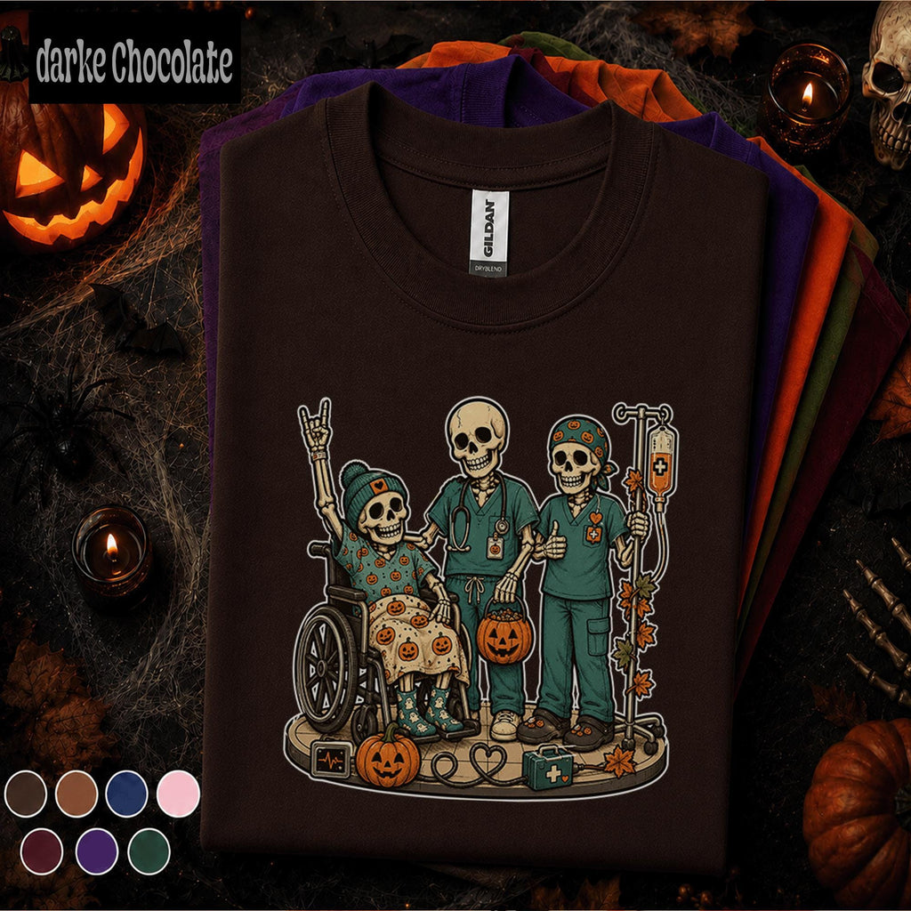 Healthcare Halloween Shirt, Skeleton Nurse Crew Tee, Spooky Medical Team Gift, Nurse Patient Halloween Shirt, Hospital Staff Fall Tee