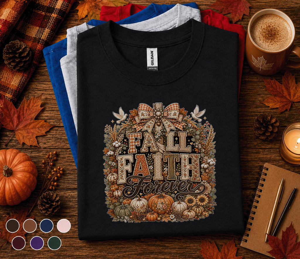 Fall Faith Forever Shirt Christian Fall Shirt Pumpkin Faith Tee Autumn Bible Verse Shirt Thanksgiving Christian Gift ...