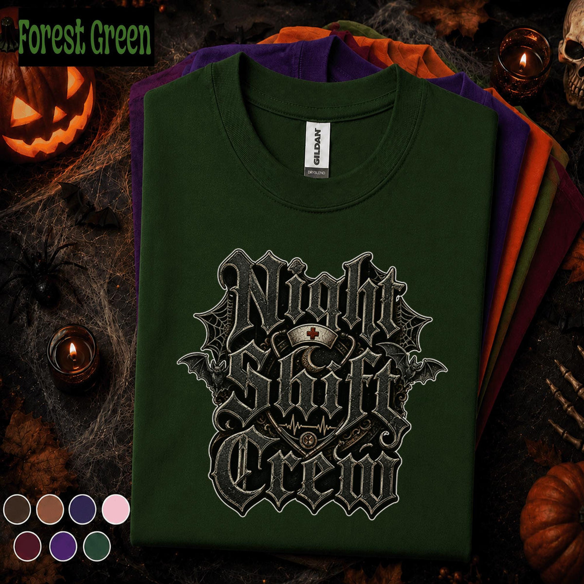 Night Shift Crew Halloween Shirt, Gothic Nurse Tee, Spooky Healthcare Worker Gift, ER Nurse Halloween T Shirt, Medical Staff Costume