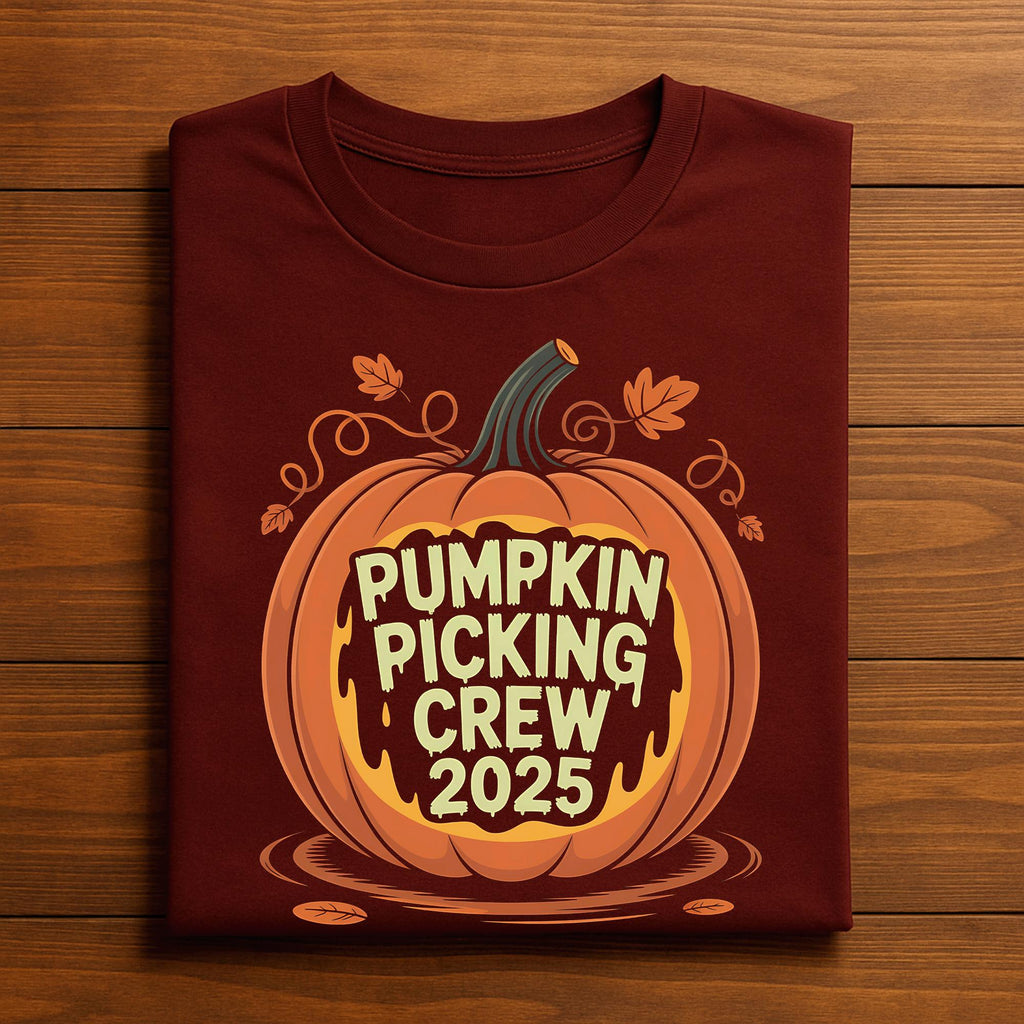 Pumpkin Picking Crew 2025 Shirt Funny Fall Family Matching Group Outfit Autumn Pumpkin Patch Halloween T-Shirt Gift T...