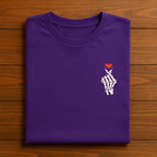 Skeleton Finger Heart Shirt, Halloween Skeleton Heart Tee, Gothic Skeleton Love Shirt, Spooky Heart Hand Sign Top, Halloween Valentine Gift