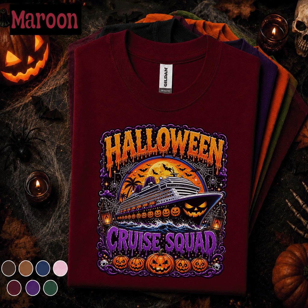 Halloween Cruise Squad Shirt, Spooky Cruise Vacation Tee, Pumpkin Ship Halloween Shirt, Matching Family Group Cruise Trip Gift Tee