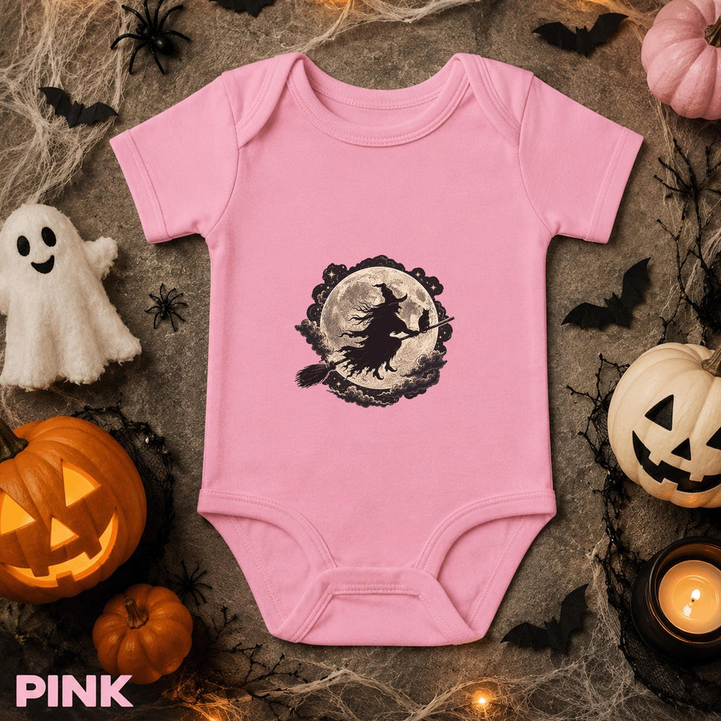 Witch Baby Bodysuit, Halloween Infant Outfit, Full Moon Witch Shirt, Spooky Newborn Gift, First Halloween Costume, Gothic Baby Outfit