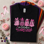 Breast Cancer Awareness Shirt, In October We Wear Pink Ghost Tee, Pink Ribbon Halloween Shirt, Cute Spooky Season Support Gift for Women