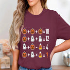 Teacher Halloween Math Puzzle Shirt Pumpkin Ghost Teacher Tee, Funny Spooky Teacher Tee, Educational Halloween Costume For Math And Students