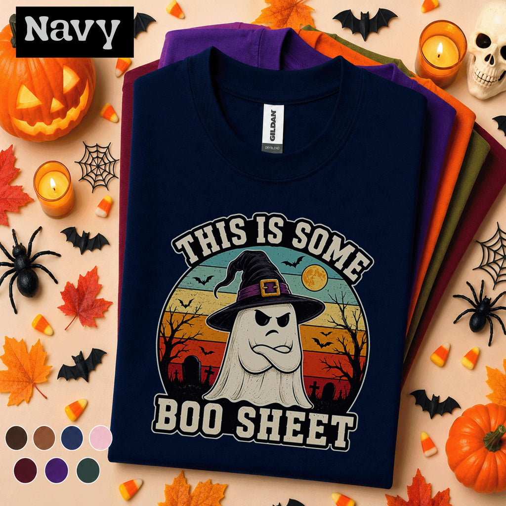 This Is Some Boo Sheet Halloween Shirt, Funny Ghost Witch Tee, Retro Spooky Season T Shirt, Sarcastic Halloween Tee, Ghost Gift