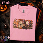 Mama Halloween Shirt, Retro Patchwork Pumpkin Mom Tee, Black Cat Spooky Mama Shirt, Cute Fall Halloween Gift for Mom Autumn Tee
