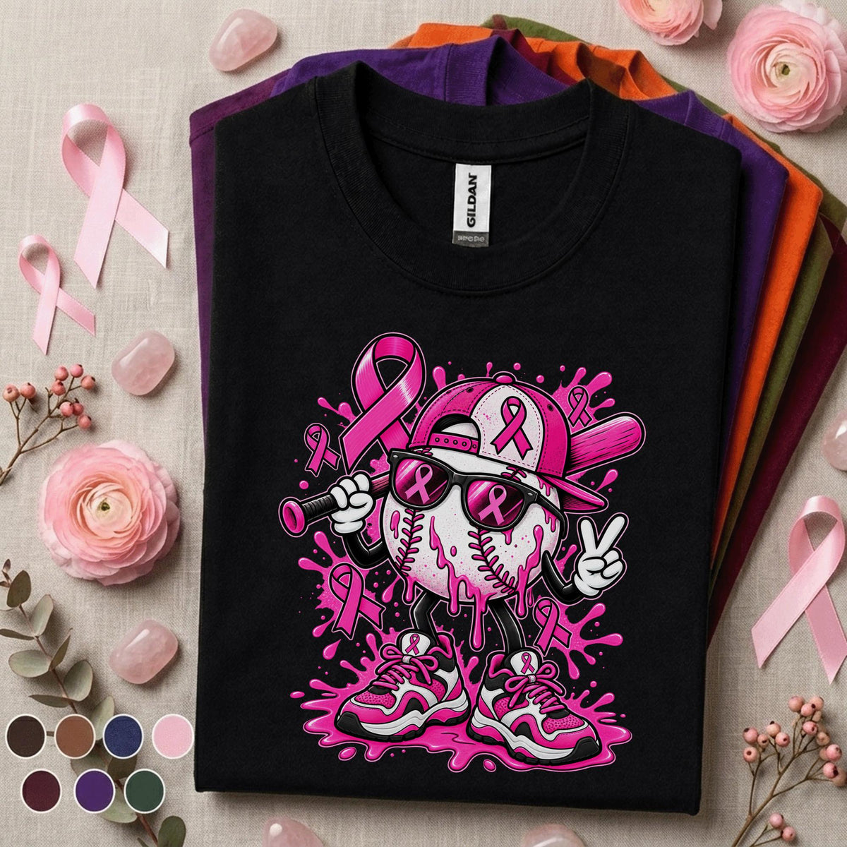 Breast Cancer Awareness Baseball Shirt, Pink Ribbon Baseball Tee, Pink Out Sports Shirt, October Game Day Cancer Support Gift for Women