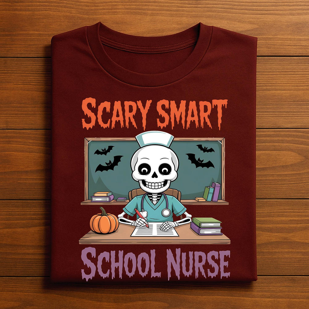 Scary Smart School Nurse Halloween Shirt, spooky School Nurse Halloween Sweatshirt, Scary Smart Nurse Medical Costume, Nurse Halloween Gift