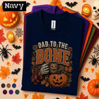 Dad to the Bone Halloween Shirt, Funny Skeleton Dad Tee, Pumpkin Coffee Spooky Father Gift, Vintage Fall Dad Joke Shirt Grandpa